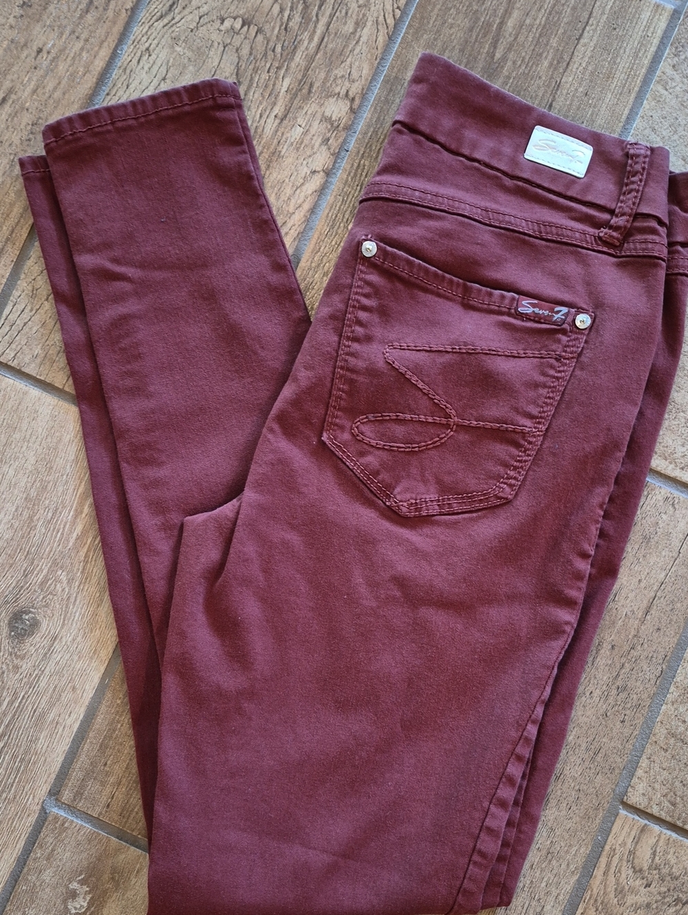 6 Skinny Jeans Rust Orange Seven7 Women's